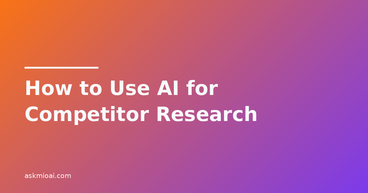 AI competitor research guide diagonal gradient graphic