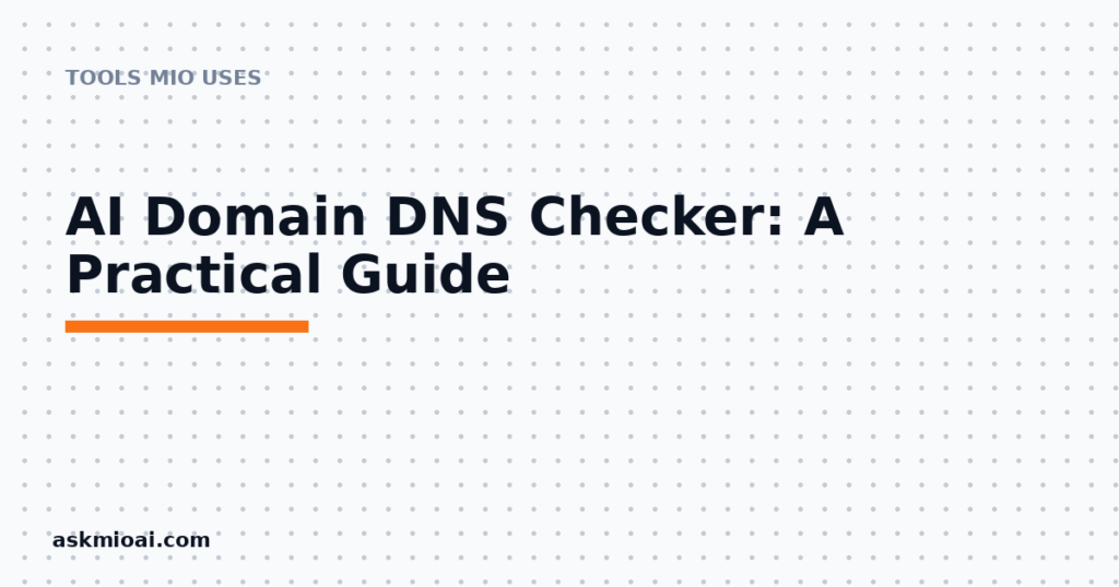 Dotted grid graphic for AI domain DNS checker guide with orange underline