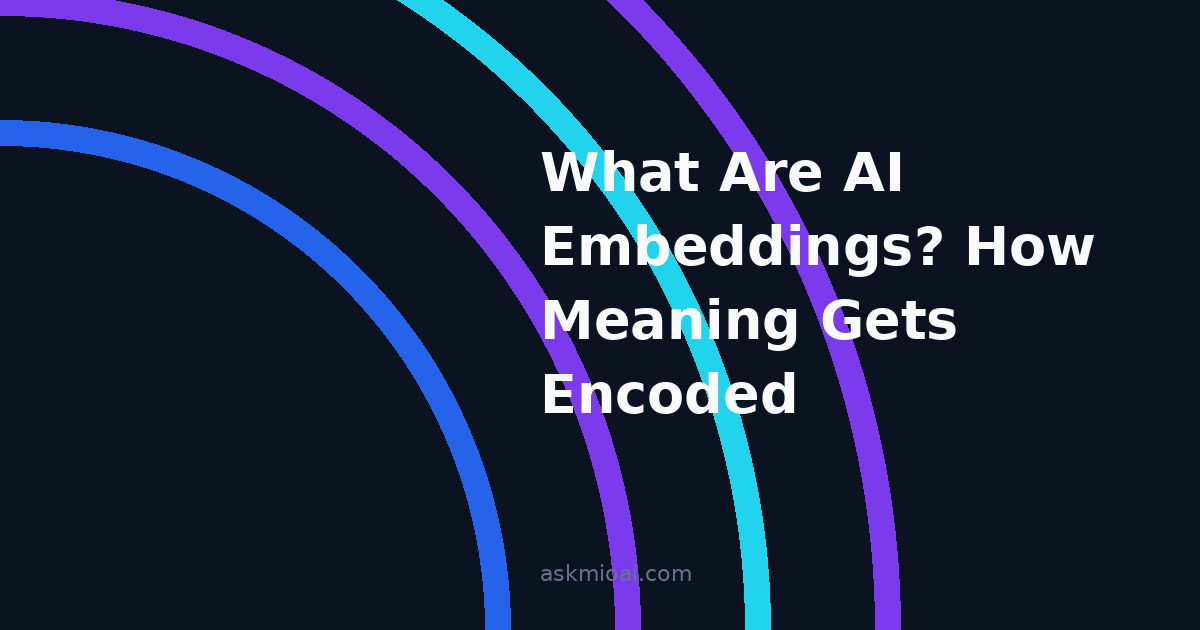 AI embeddings shown as vectors of concentric arcs