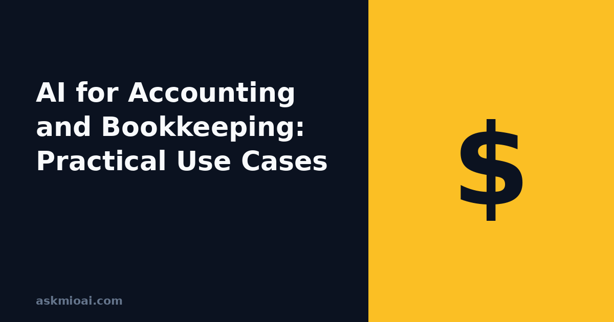 AI for accounting and bookkeeping split panel graphic
