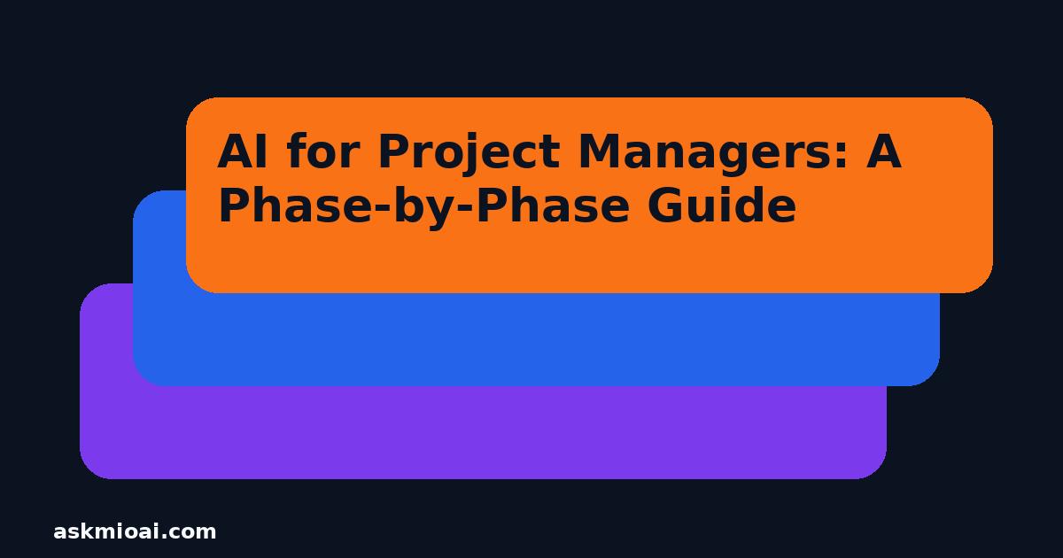 AI for project managers phase-by-phase guide, featured image with layered cards
