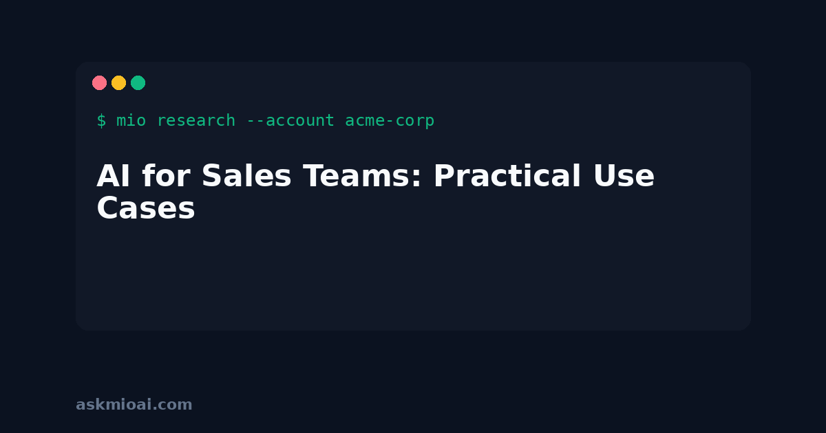 AI for sales teams terminal-style graphic