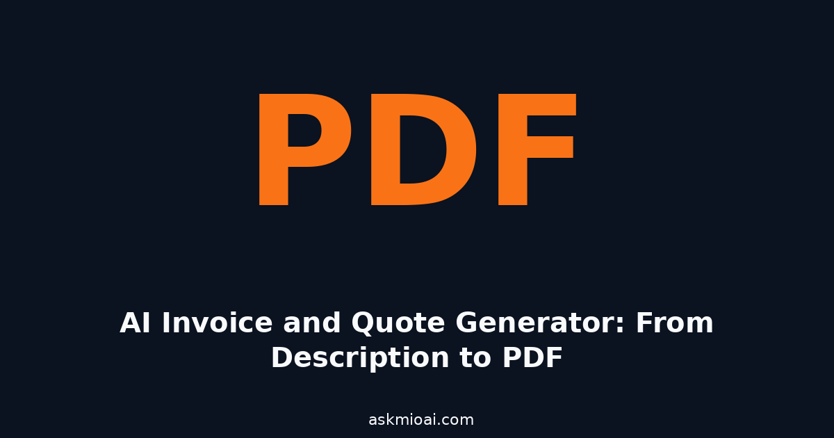 AI invoice and quote generator producing a PDF document
