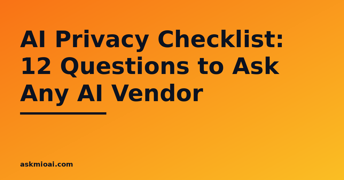 AI privacy checklist for business, featured image with diagonal orange gradient