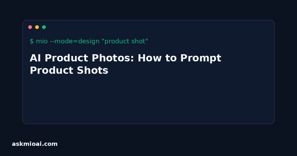 AI product photos terminal-style prompt example