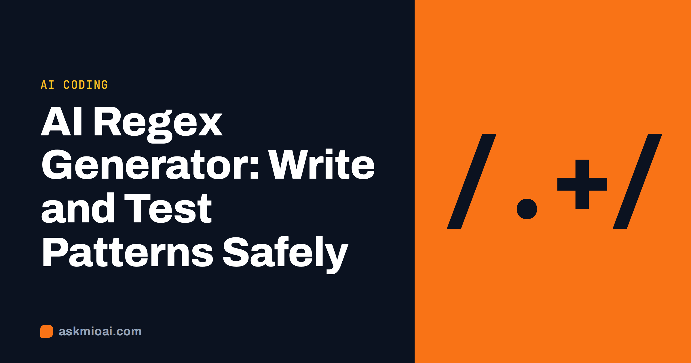 AI regex generator guide cover with a regular expression pattern on orange