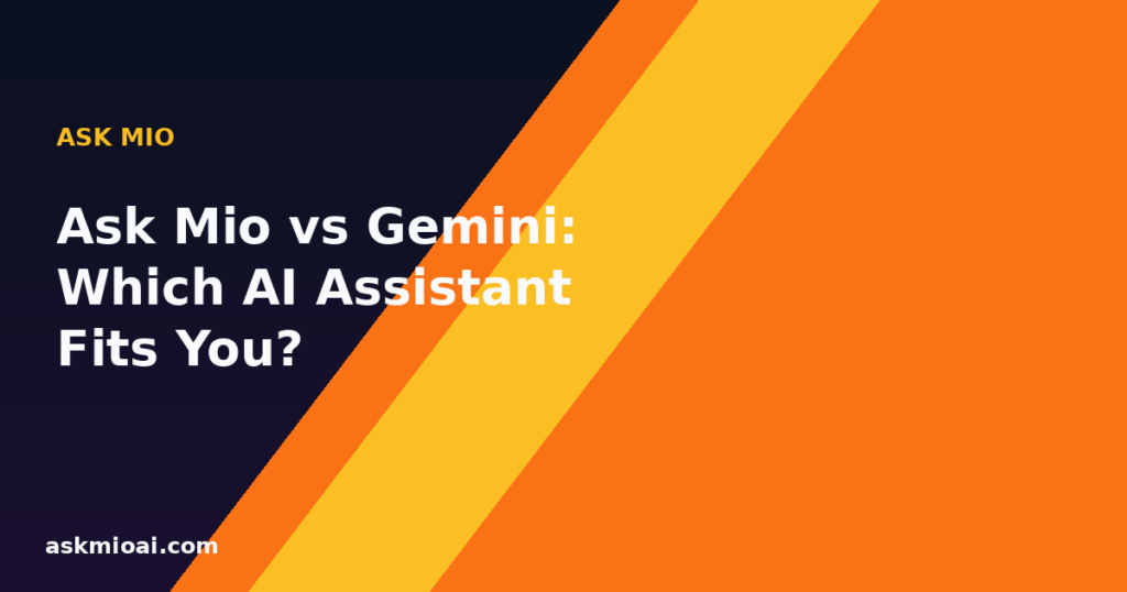 Ask Mio vs Gemini AI assistant comparison graphic