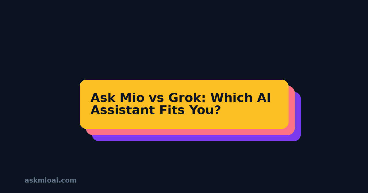 Ask Mio vs Grok AI assistant comparison graphic