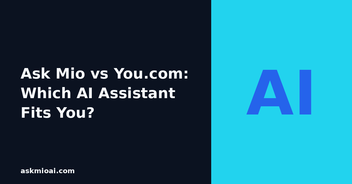 Ask Mio vs You.com AI search assistant comparison graphic