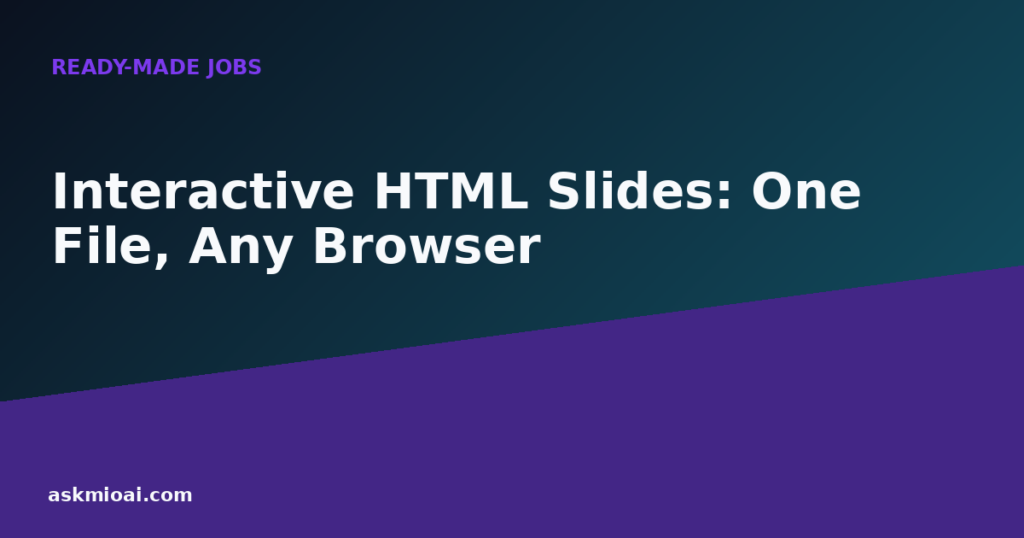 Diagonal gradient graphic for interactive HTML slides that open in any browser