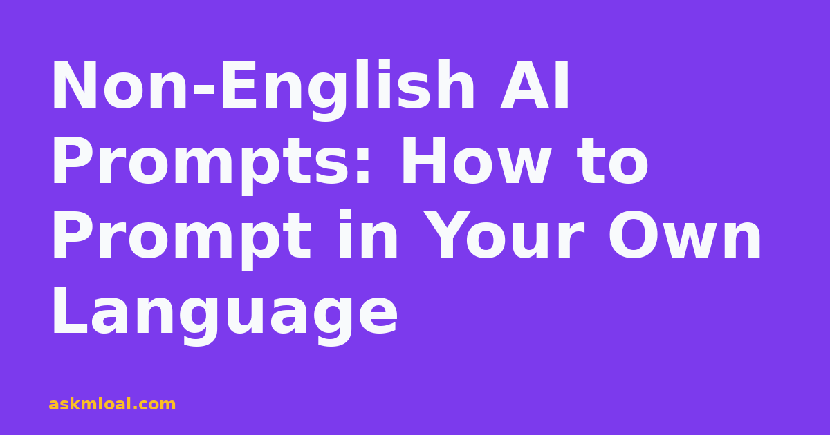 Non-English AI prompts guide, featured image with bold type poster