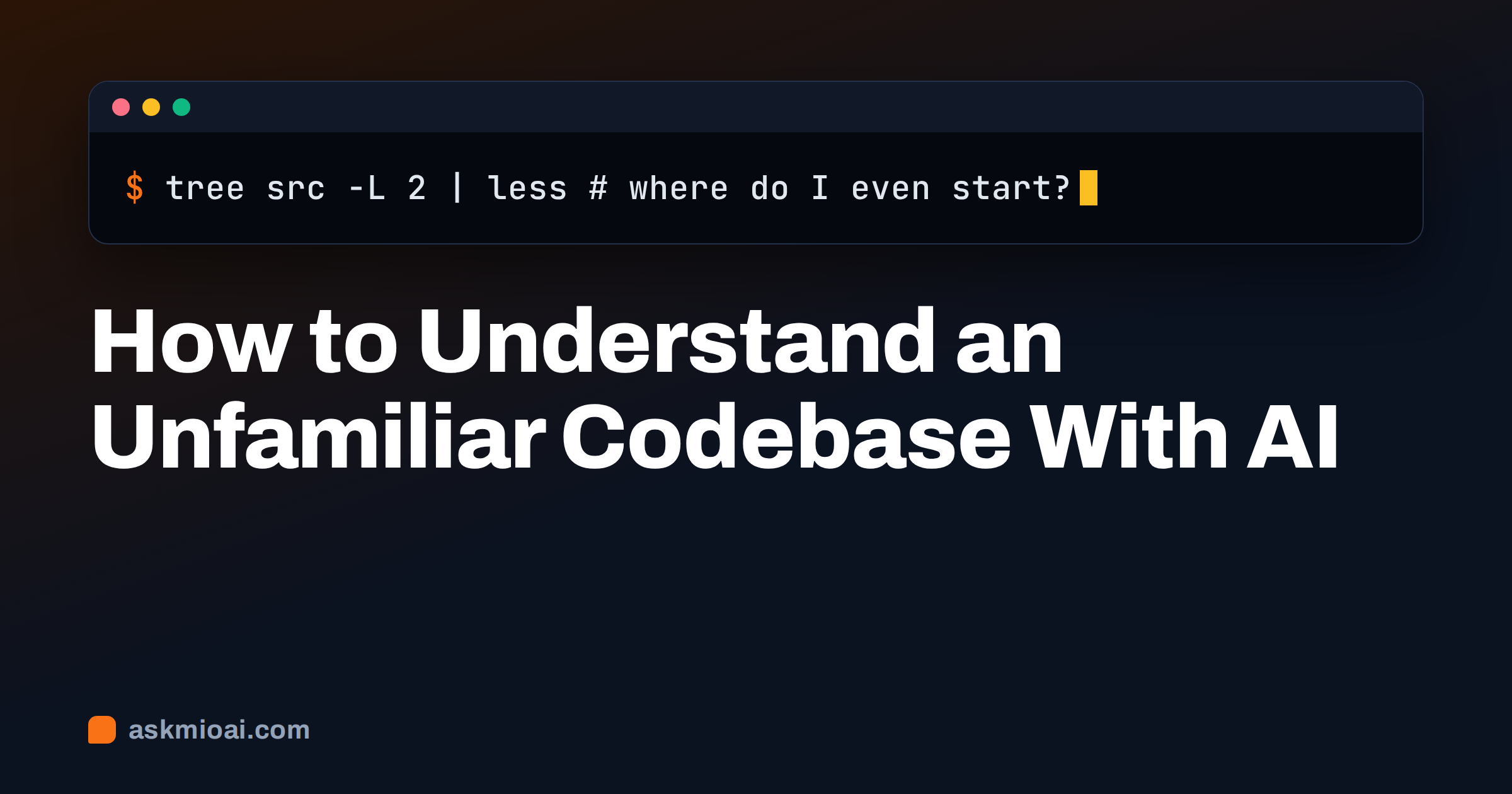 How to understand an unfamiliar codebase with AI cover with a terminal listing project folders