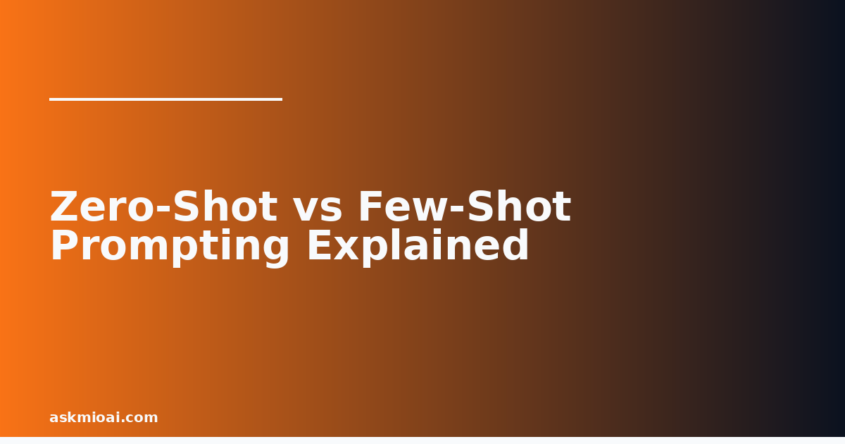 Zero-shot vs few-shot prompting diagonal gradient illustration