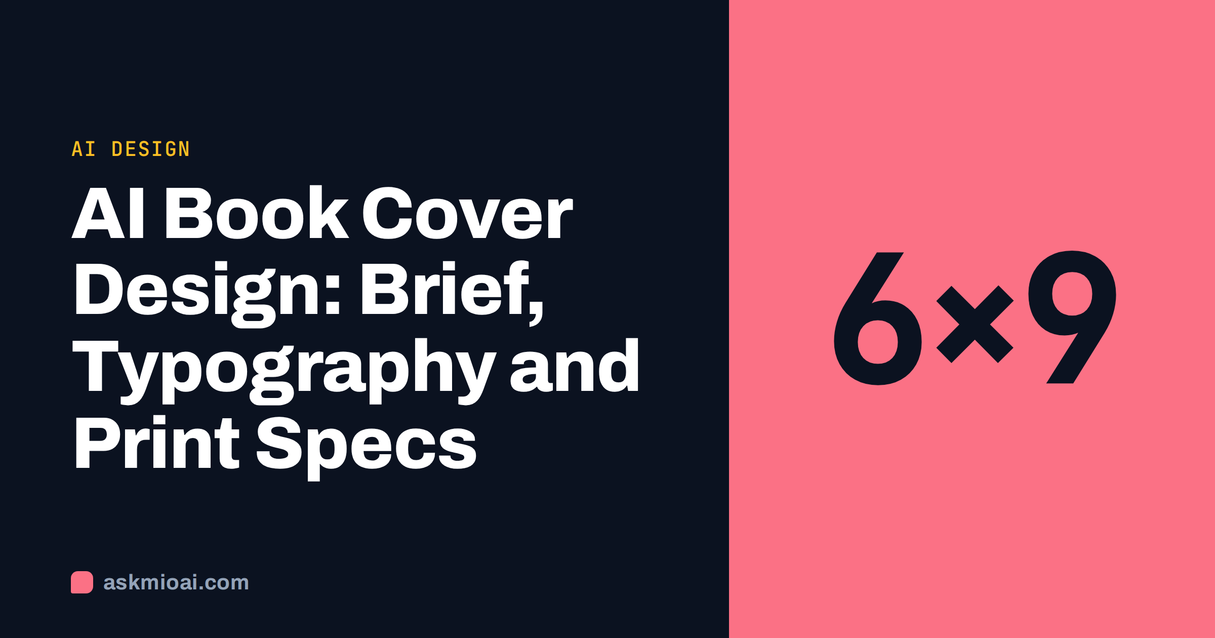 AI book cover design cover with a split panel and a 6x9 trim size in large type