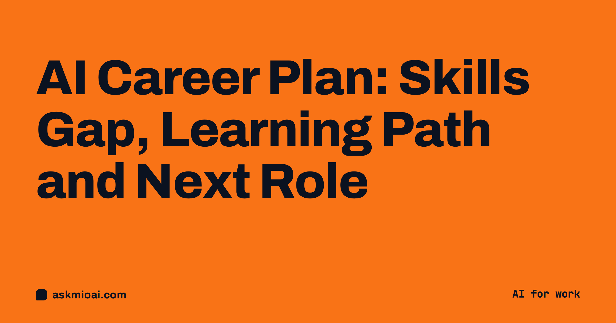 AI career plan cover with a bold poster style title on an orange background