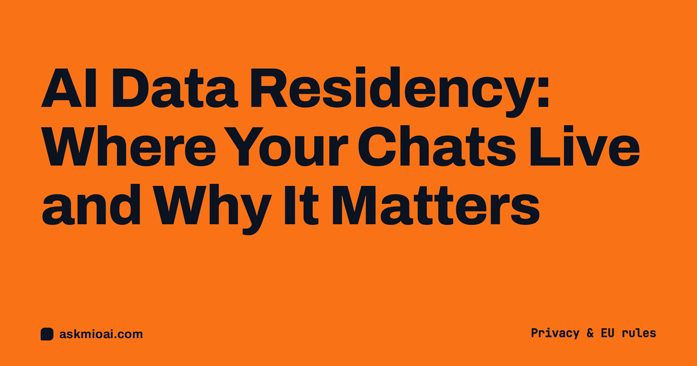 AI data residency explained cover with the title in dark ink on a solid orange background