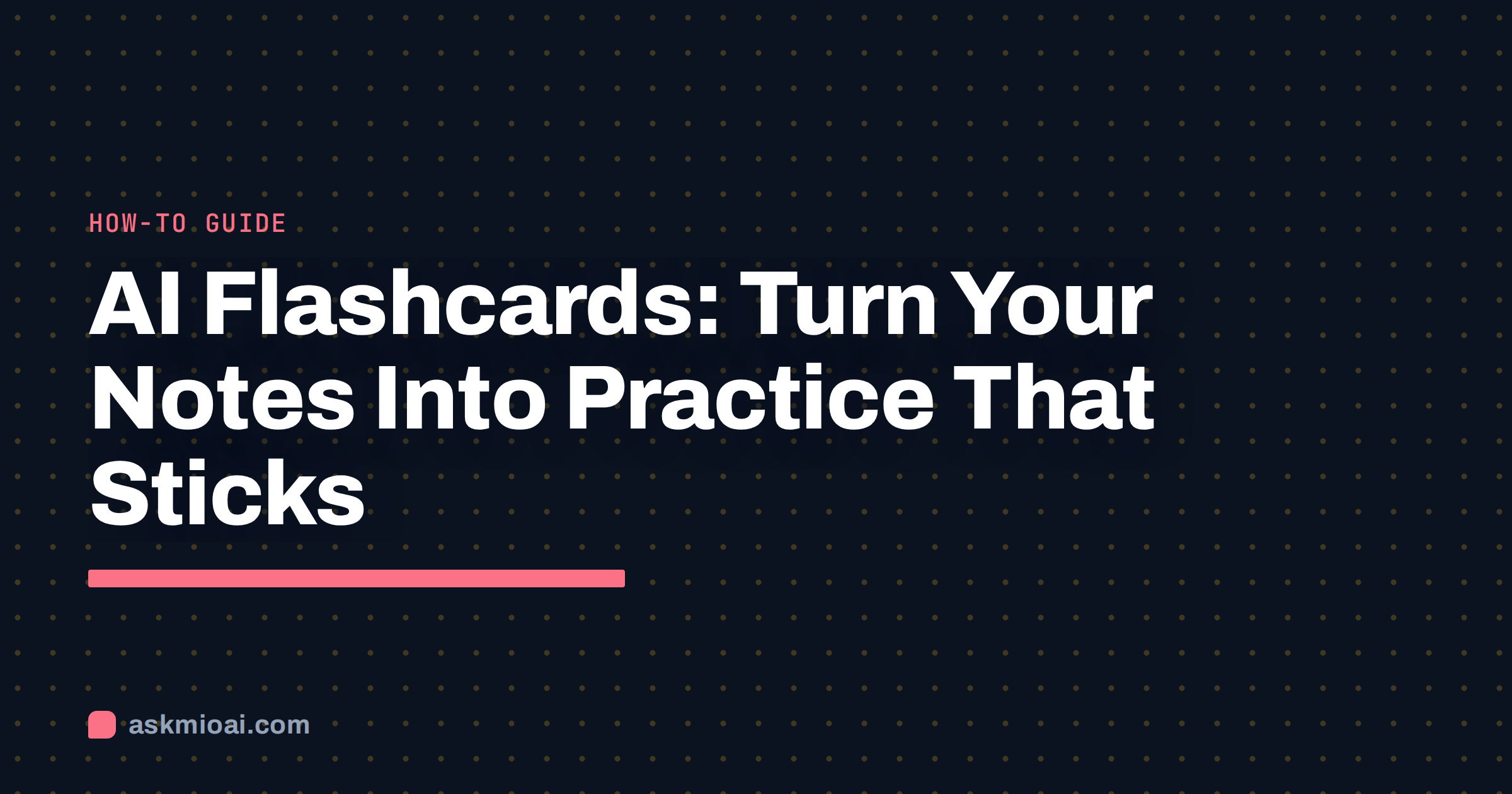 AI flashcards cover on a dark dotted grid with a coral underline bar