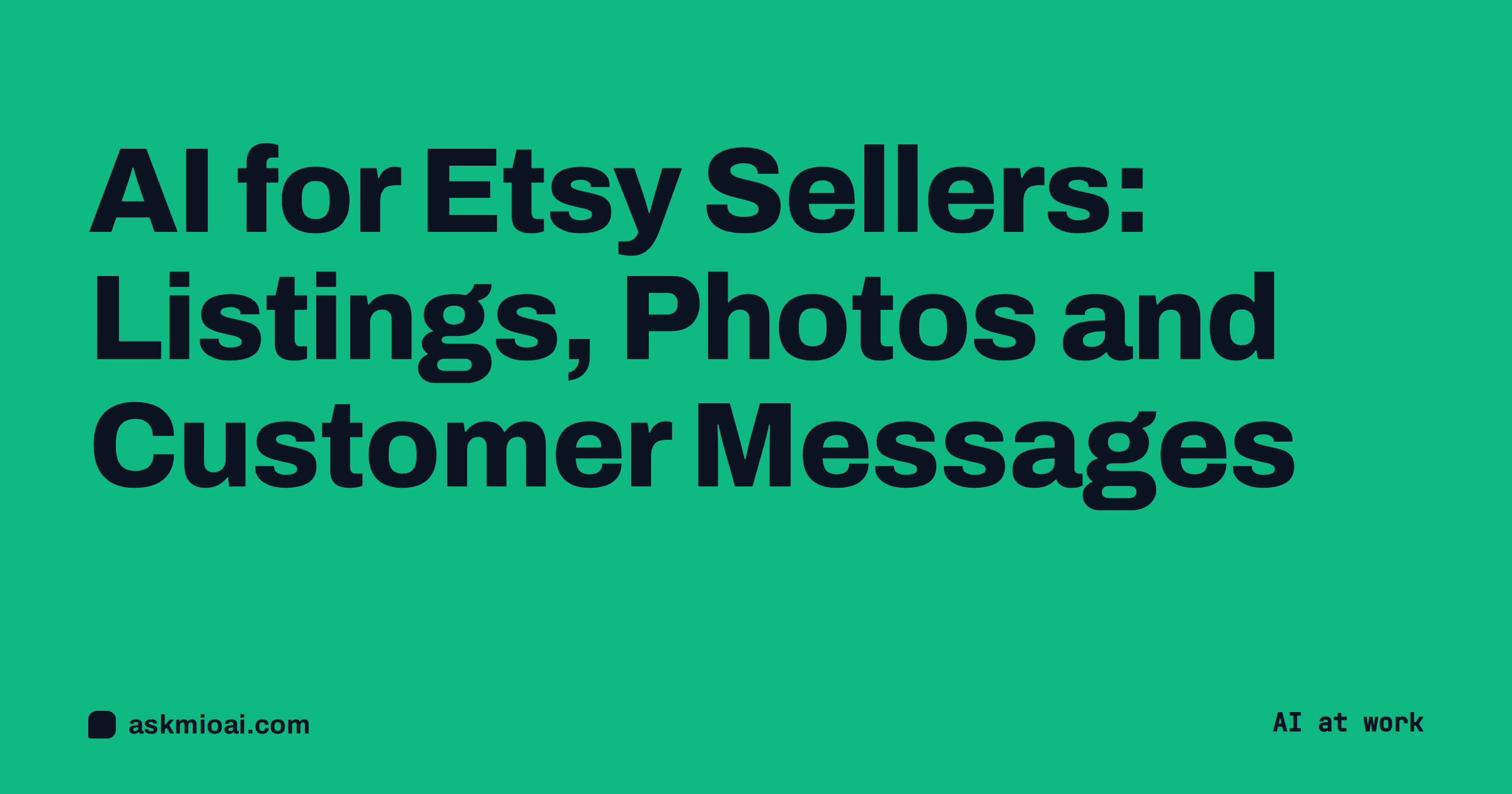 AI for Etsy sellers cover with a bold green poster layout and the article title