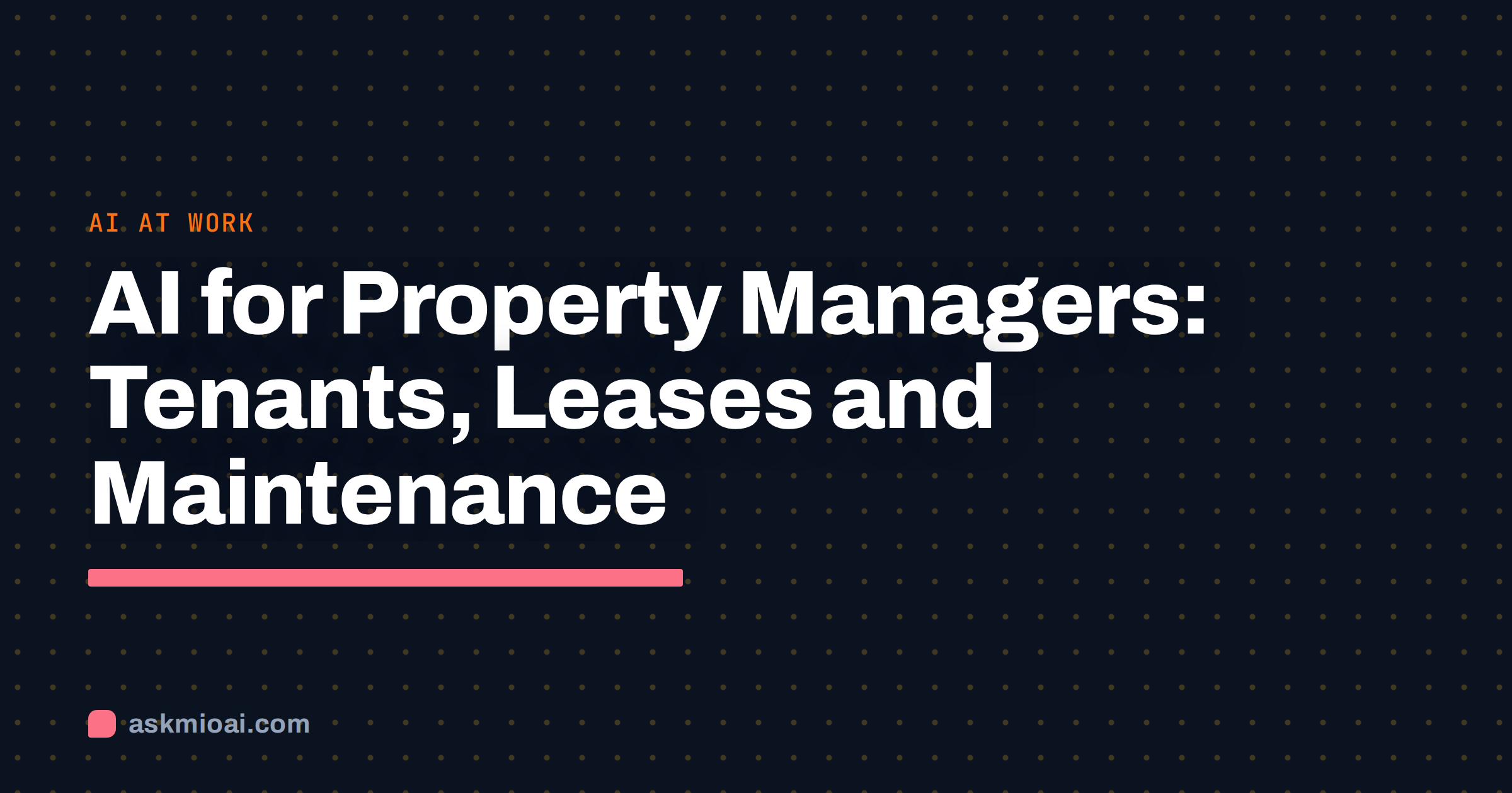 AI for property managers cover with a dotted grid background and the article title