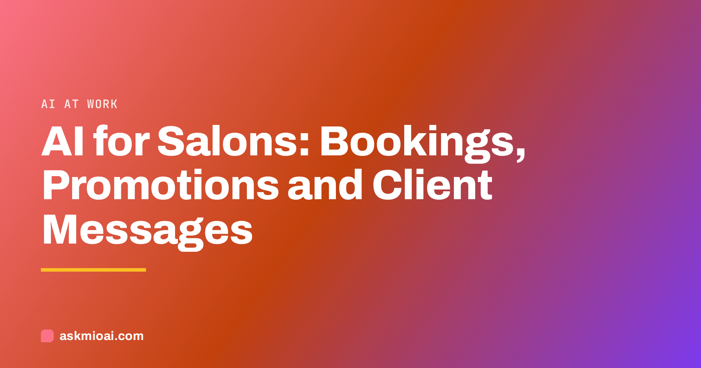 AI for salons cover with a diagonal coral to amber gradient and bold title text