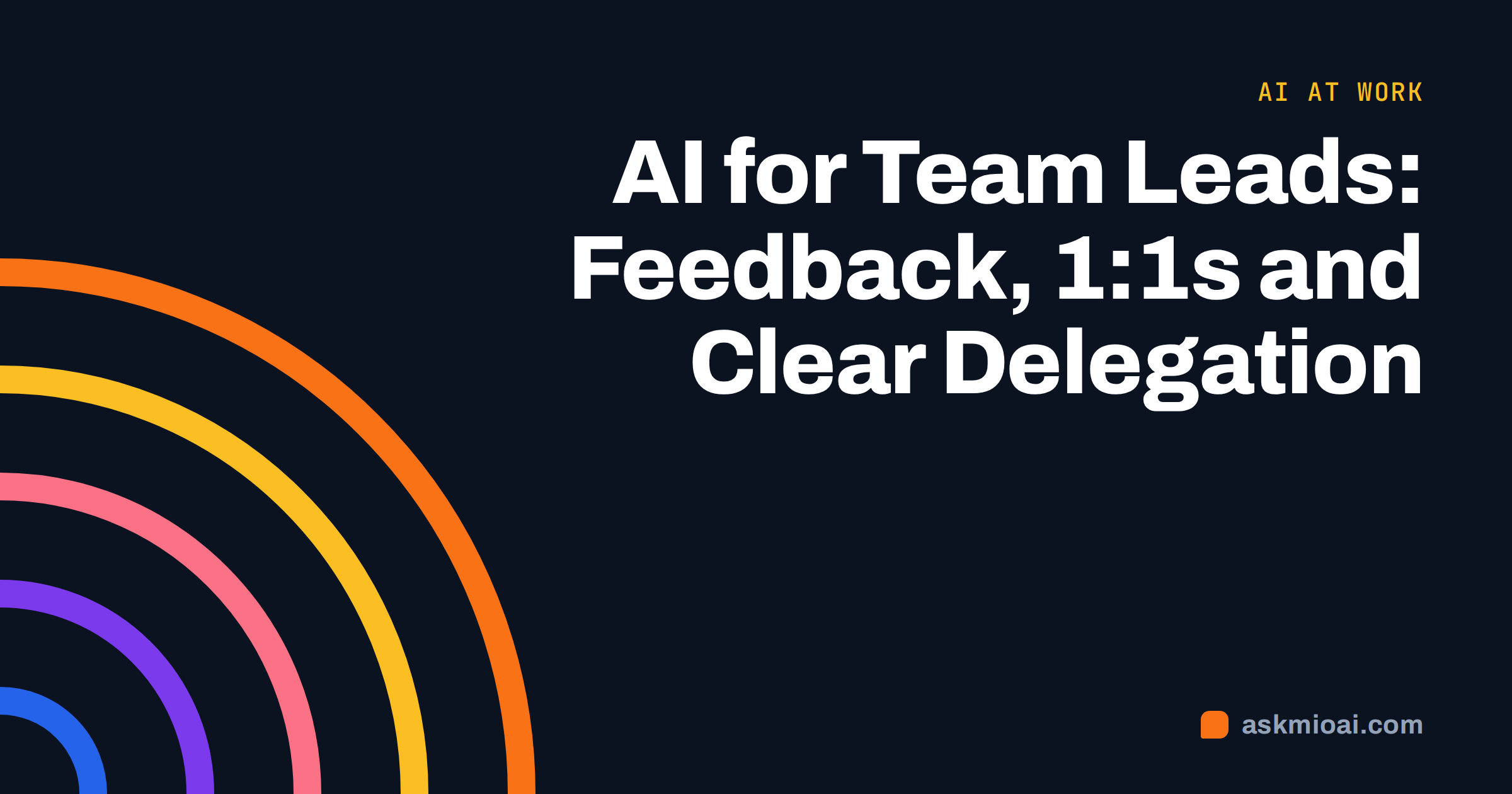 AI for team leads cover with concentric orange arcs and title text in the corner