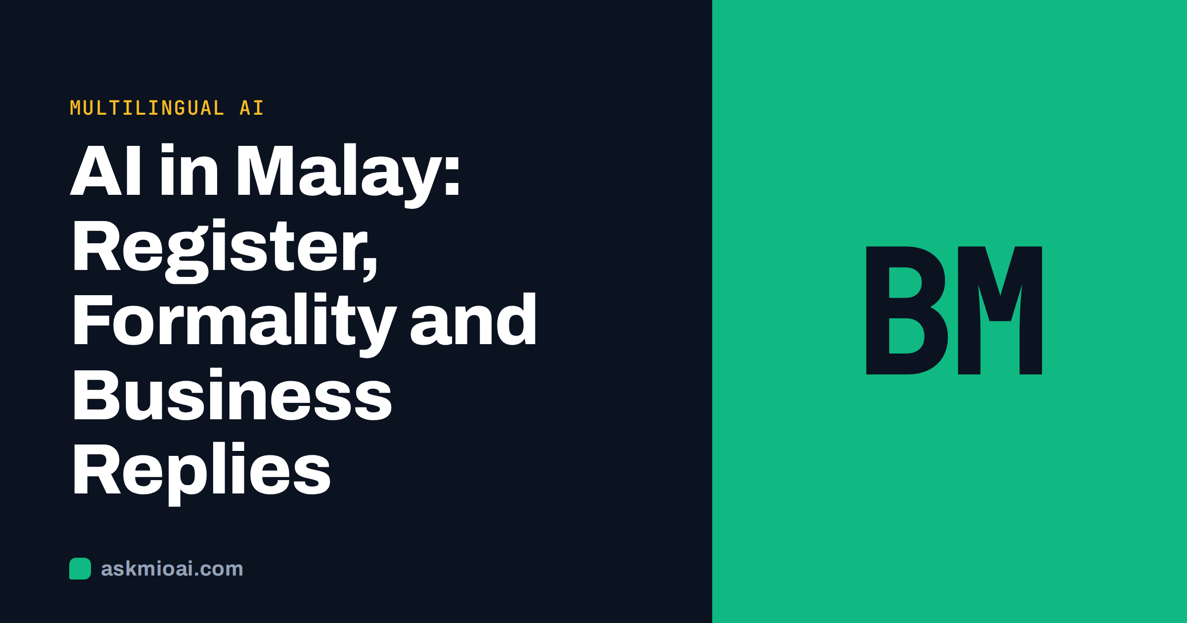 AI in Malay cover with the letters BM on a green panel and the article title
