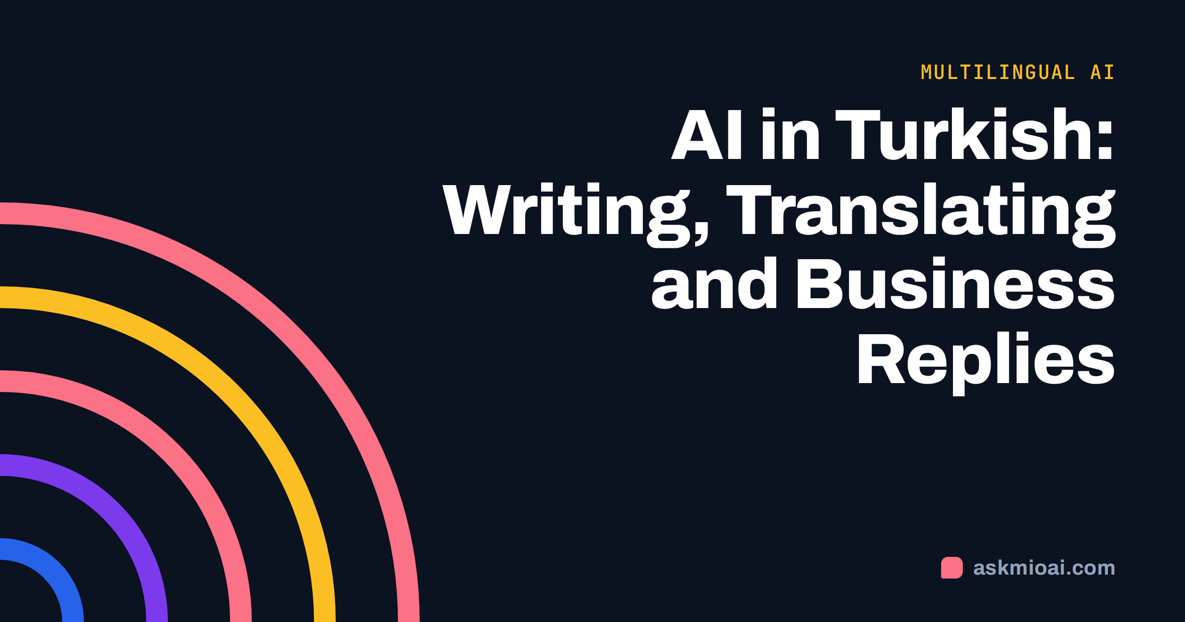 AI in Turkish cover with concentric orange arcs in a corner and the title on a dark background