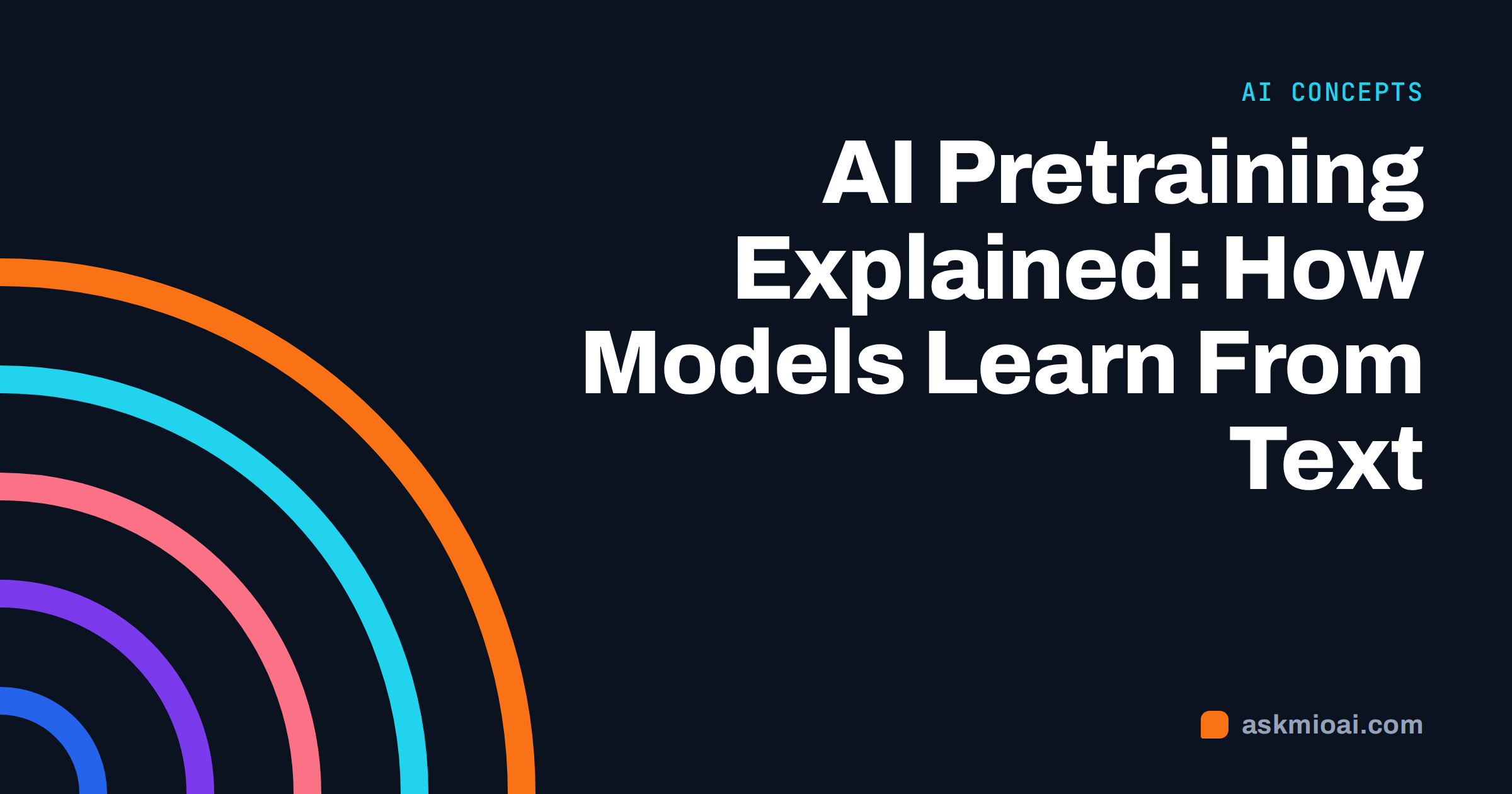 AI pretraining diagram cover with concentric orange and cyan arcs and the article title