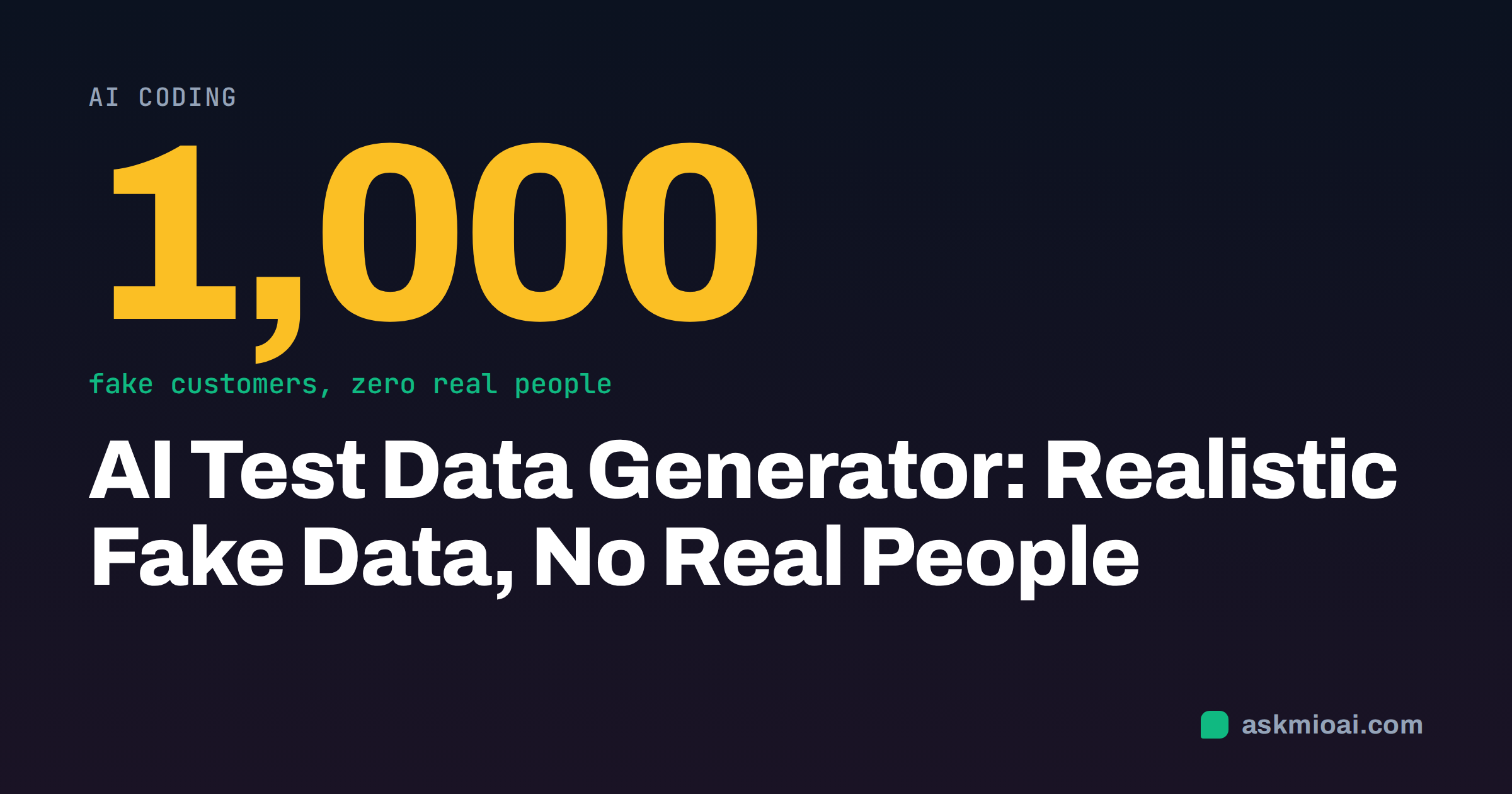 AI test data generator cover with a large number of fake customer records and no real people